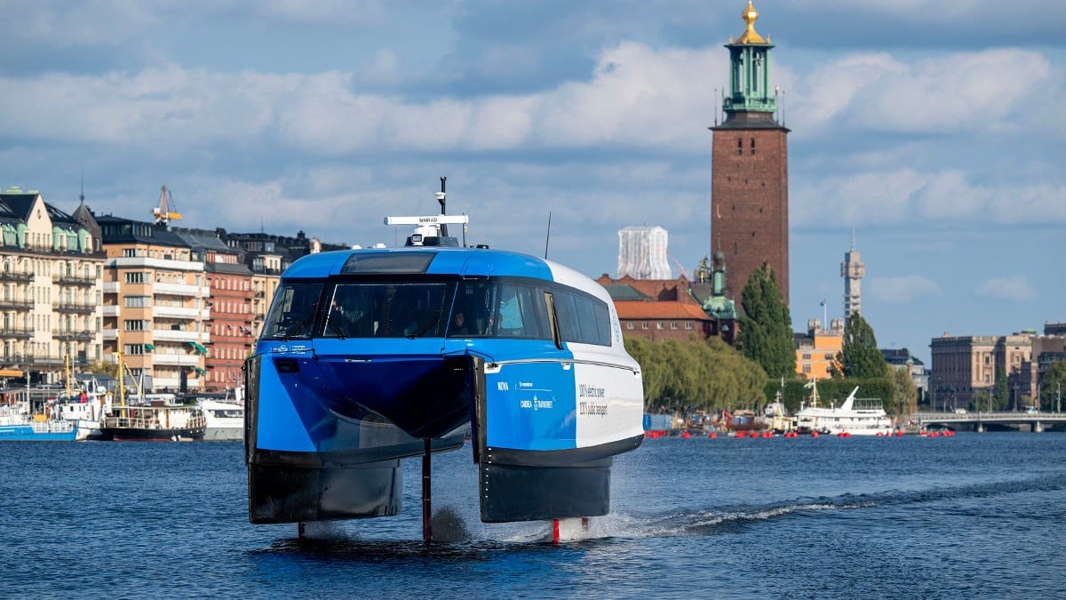 World's first electric hydrofoil ferry service launches in Stockholm