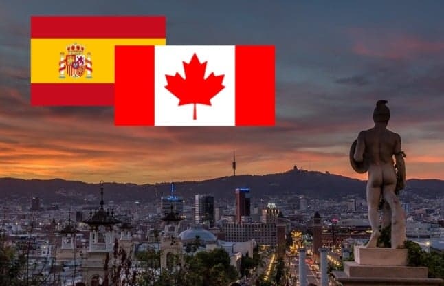 Where do most Canadians live in Spain?