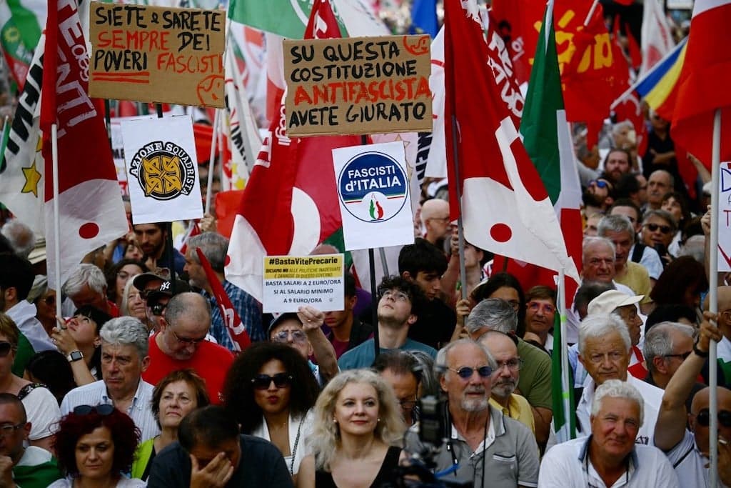 Italy's opposition parties unite for rally against controversial government reforms