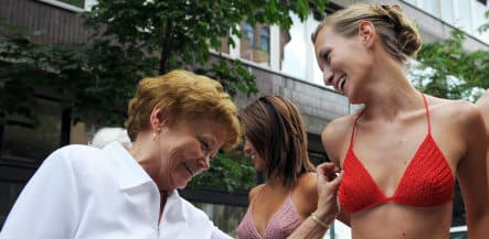 German grannies help produce modern crochet bikinis
