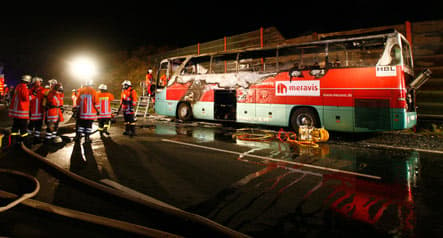 20 die in fiery bus accident near Hannover
