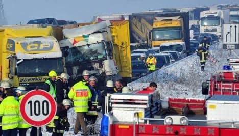 Heavy fog and snow cause huge autobahn pile-up in Bavaria