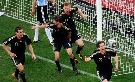 Germans put four past Argentina to make semis