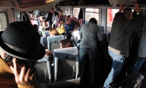End of vacation traffic fills train to 200 percent capacity