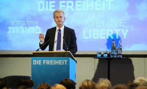 Dutch politician Wilders draws protests in Berlin