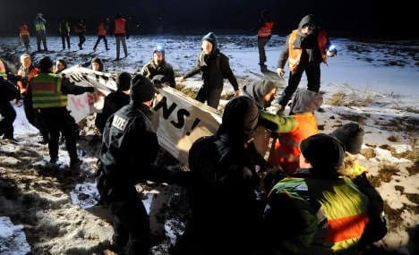 Activists injured in nuclear waste train blockades overnight
