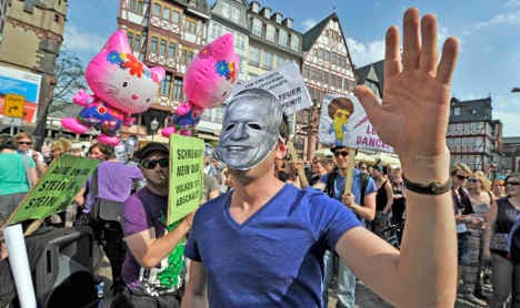 Silent dancers descend on Frankfurt to break Christian law