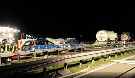 Acid truck crash closes road to Stuttgart Airport