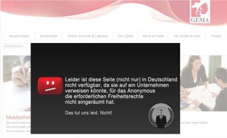 Website of music copyright watchdog GEMA hacked