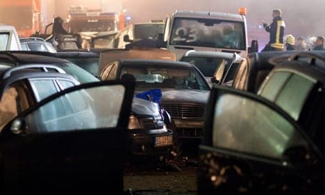 Eight die in mass pile-up and head-on collision