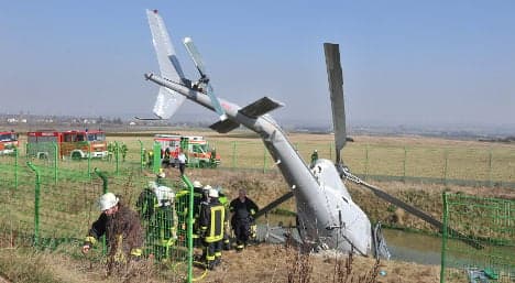 Five walk away from helicopter crash