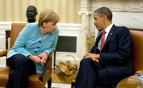 Merkel talks Syria, euro crisis with Obama