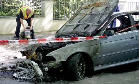 Left-wingers: we torched EU taskmaster's car
