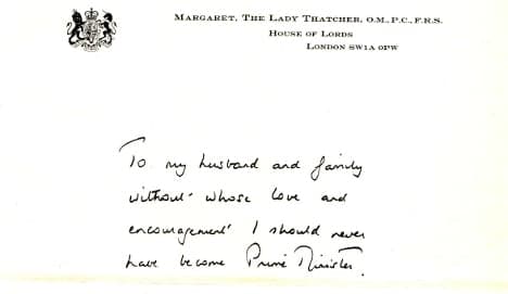 Thatcher letter thanking family surfaces