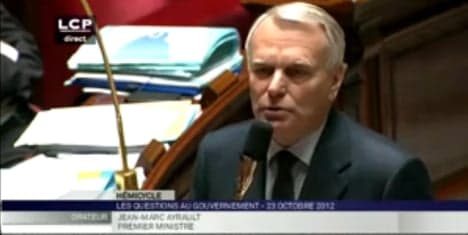 Right-wing MPs walk out over Ayrault jibe