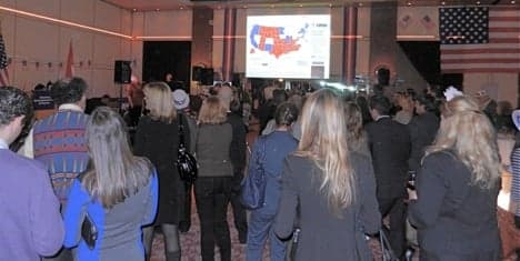 Obama's win ends long election party night