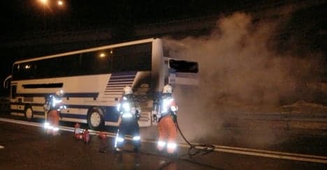 Ski bus carrying 38 children catches fire