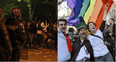 Clashes and celebrations after gay marriage vote