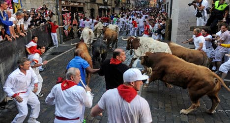 Runner scare in opening Pamplona bull-run