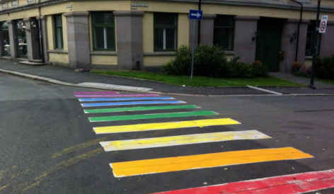 Rainbow zebra protest at Russian embassy