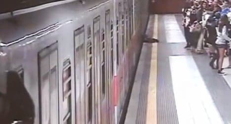 VIDEO: 'Miracle' as man survives train track fall