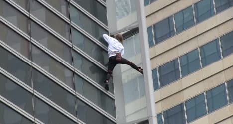 VIDEO: 'Spiderman' scales Paris skyscraper
