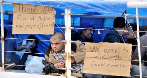 Syrian refugees at Calais demand asylum in UK