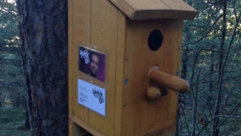Unusual bird box in Oslo's Ekeberg Forest