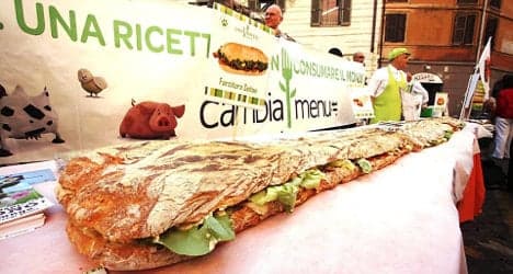Photo of the day: Italians set vegan panino 'record'