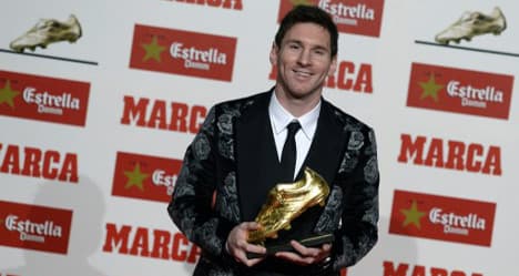 Top scorer Messi bags record third Golden Shoe