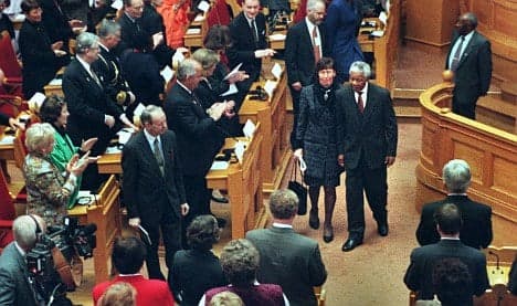 Mandela's 1999 speech in Sweden's Riksdag