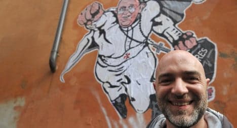 The artist who made Pope Francis a superhero