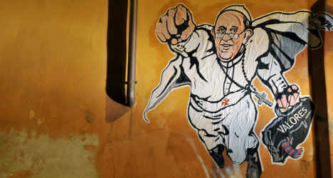 Vatican tweets graffiti of hero Pope Francis