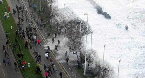 In Pictures: Tidal waves crush northern Spain