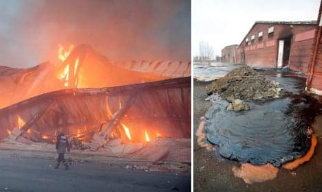 Malmö factory fire spills 'molten lava' sugar