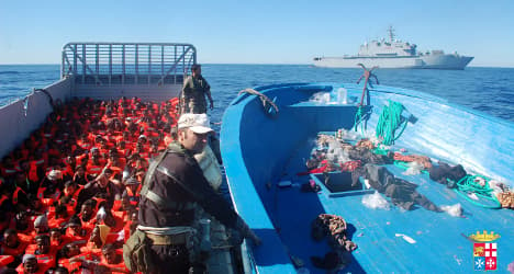 Italian navy saves dozens of boat migrant children