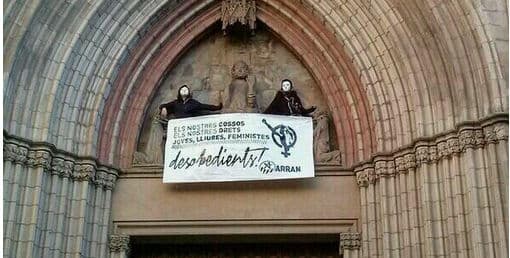 Pro-choicers stage daring Barcelona church protest