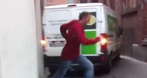 VIDEO: Spanish driver causes havoc in Belgium