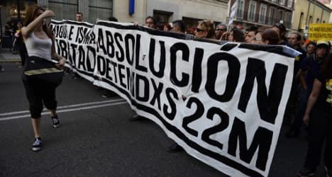 Protesters march against police violence in Spain