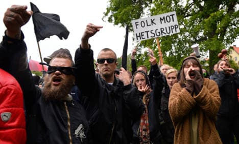 Scores protest neo-Nazi talks in Gotland