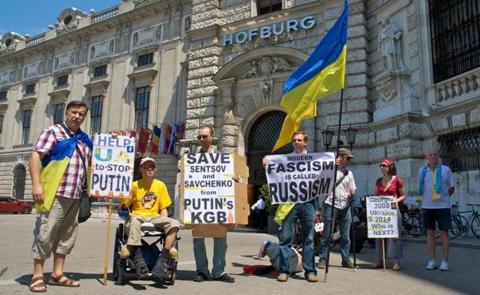 The Ukrainians protesting in Vienna