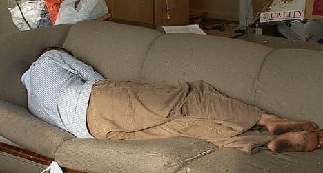 Tired French burglar falls asleep during break-in