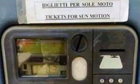 Rome parking meter sells tickets for 'sun motion'