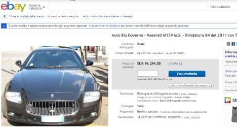 eBay users snub Italy’s luxury official cars