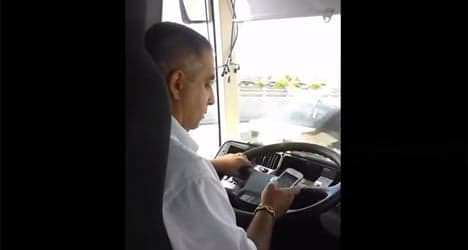 Spanish bus driver busted texting at wheel