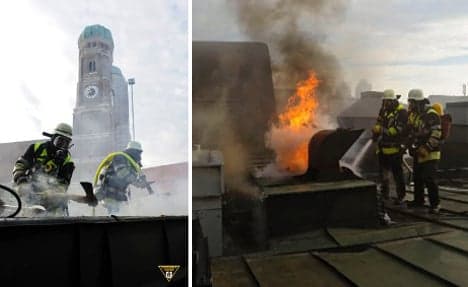 Firefighters battle blaze in Munich Old Town