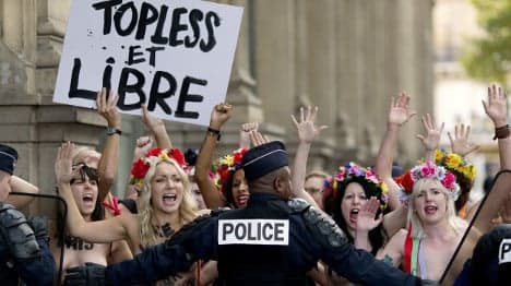 Topless feminists fight French anti-nudity rules