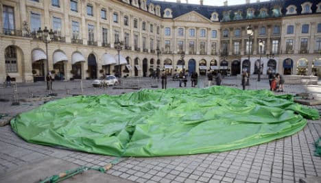 Vandals deflate Paris 'sex toy' sculpture