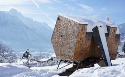 The luxury wood cabin that looks like a UFO