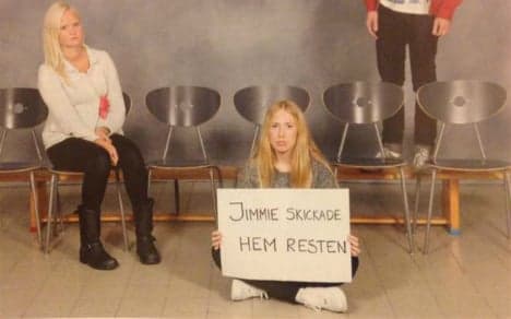Swedes' blonde only school photo goes viral